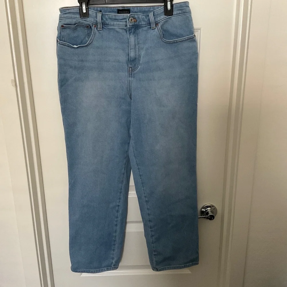 Talbots High Waist Straight Ankle Jeans - Light Wash‎ - Size 12